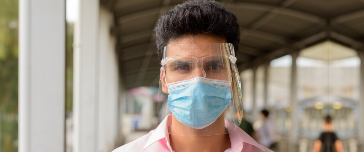 man wearing face mask