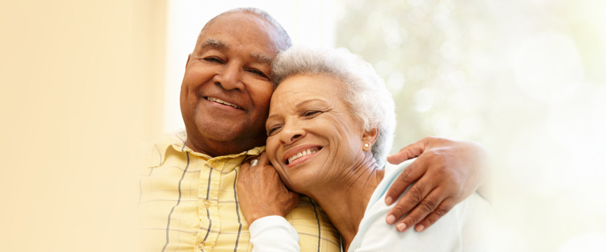 senior couple smiling