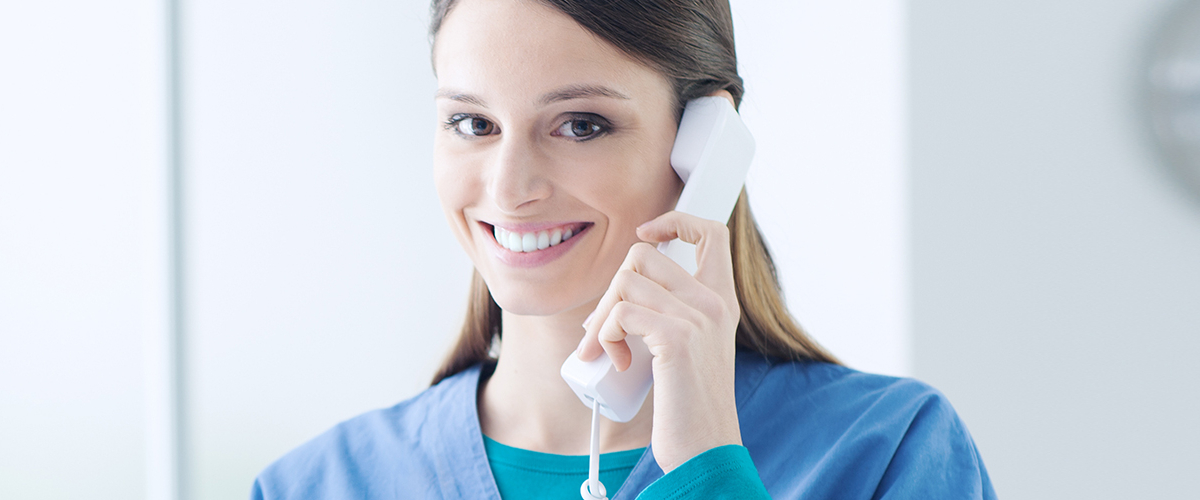 a caregiver on the phone